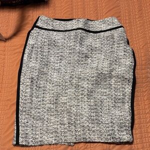 Elegant Black and White Tweed Skirt